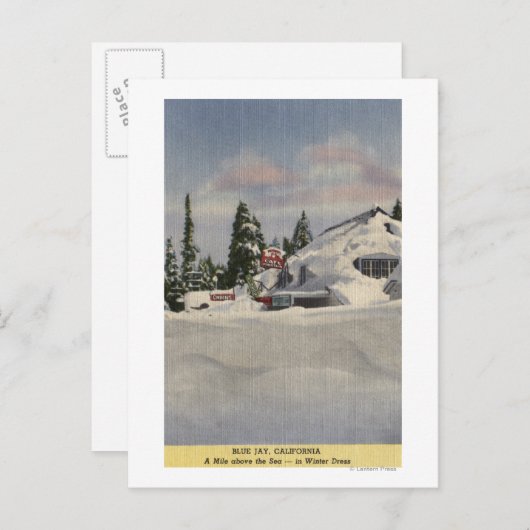 Uitzicht van de stad Winter Briefkaart (Voorkant / Achterkant)