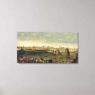Uitzicht van de stad Zaragoza Canvas Afdruk