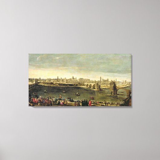 Uitzicht van de stad Zaragoza Canvas Afdruk (Voorkant)