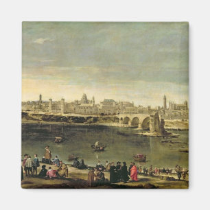 Uitzicht van de stad Zaragoza Magneet