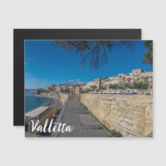 Uitzicht van de stadsmuur en de haven in Valletta (Voorkant / Achterkant)