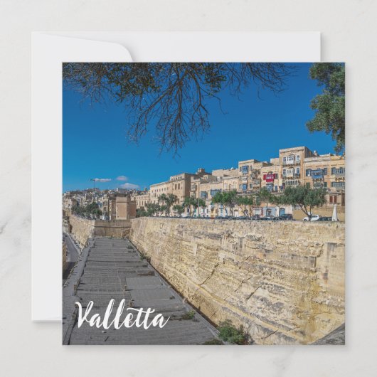 Uitzicht van de stadsmuur en de haven in Valletta (Voorkant)