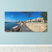Uitzicht van de stadsmuur en de haven in Valletta Canvas Afdruk (Insitu (Houten vloer))