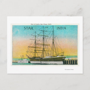 Uitzicht van de Star of India Boat Docked Briefkaart