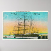Uitzicht van de Star of India Boat Docked Poster (Voorkant)