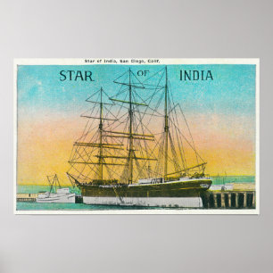 Uitzicht van de Star of India Boat Docked Poster