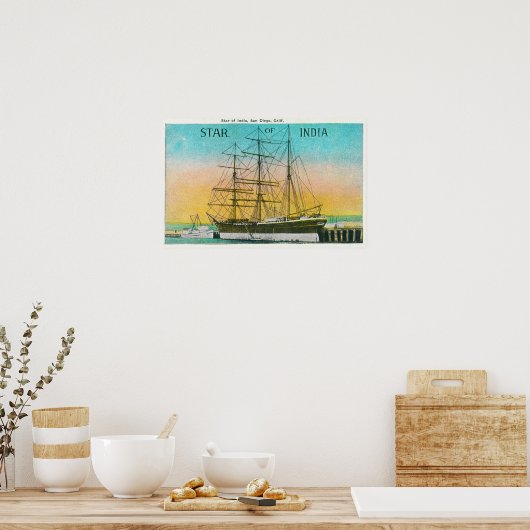 Uitzicht van de Star of India Boat Docked Poster (Keuken)