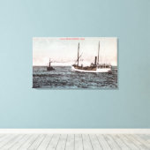 Uitzicht van de Steamer ElizabethBandon, OF Canvas Afdruk (Insitu (Houten vloer))
