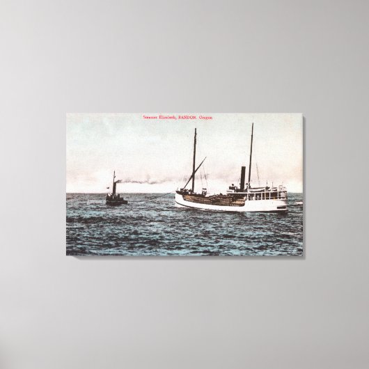 Uitzicht van de Steamer ElizabethBandon, OF Canvas Afdruk (Voorkant)