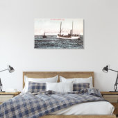 Uitzicht van de Steamer ElizabethBandon, OF Canvas Afdruk (Insitu (Slaapkamer))