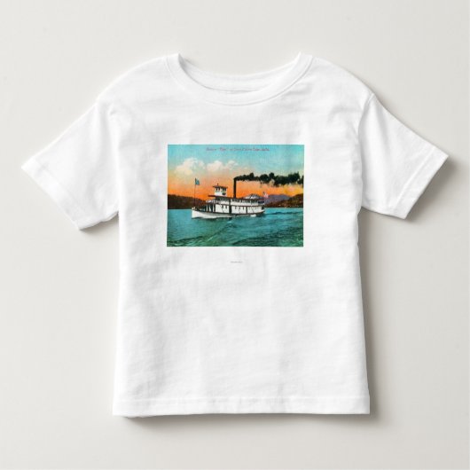 Uitzicht van de Steamer Flyer op het meer Kinder Shirts (Voorkant)