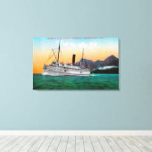 Uitzicht van de Steamer Jefferson Canvas Afdruk (Insitu (Houten vloer))