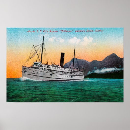 Uitzicht van de Steamer Jefferson Poster (Voorkant)