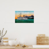 Uitzicht van de Steamer Jefferson Poster (Keuken)