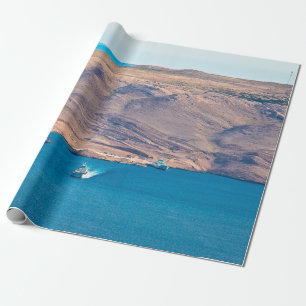 Uitzicht van de steenwoestijn van Pag en de veerha Cadeaupapier