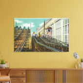 Uitzicht van de Steeplechase Rollerachtbaan Canvas Afdruk (Insitu (Woonkamer))