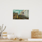 Uitzicht van de Steeplechase Rollerachtbaan Poster (Keuken)