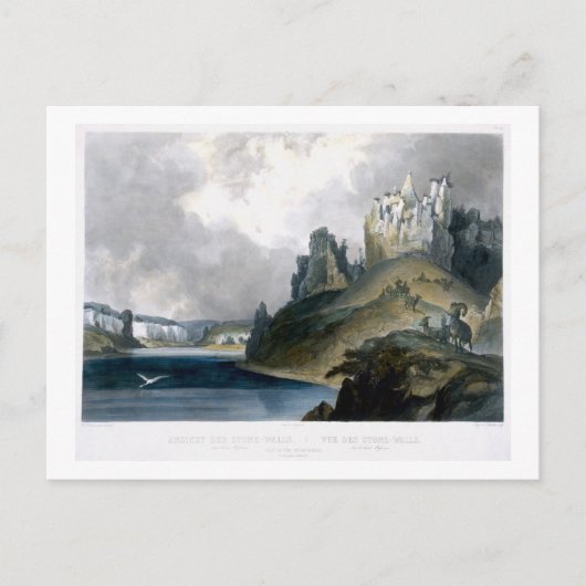 Uitzicht van de Stone Walls op de Upper Missouri, Briefkaart (Voorkant)