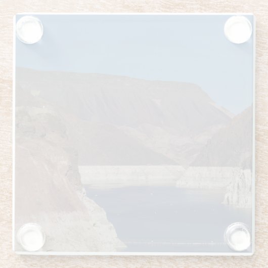 Uitzicht van de stuwdam van Hoover 2016 Glazen Onderzetter (Achterkant)