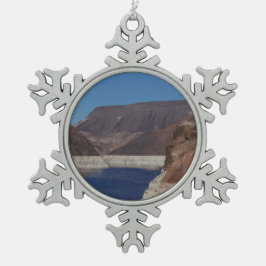 Uitzicht van de stuwdam van Hoover 2016 Tin Sneeuwvlok Ornament