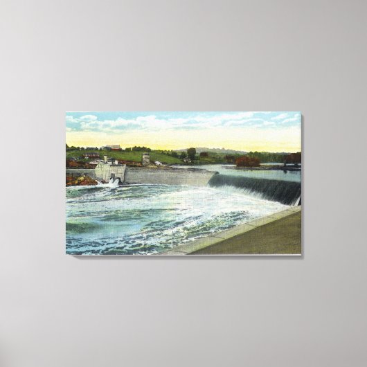 Uitzicht van de stuwdam van Libby-Dingleys Canvas Afdruk (Voorkant)