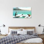Uitzicht van de Surfers Board Riding, één die een Canvas Afdruk (Insitu (Slaapkamer))