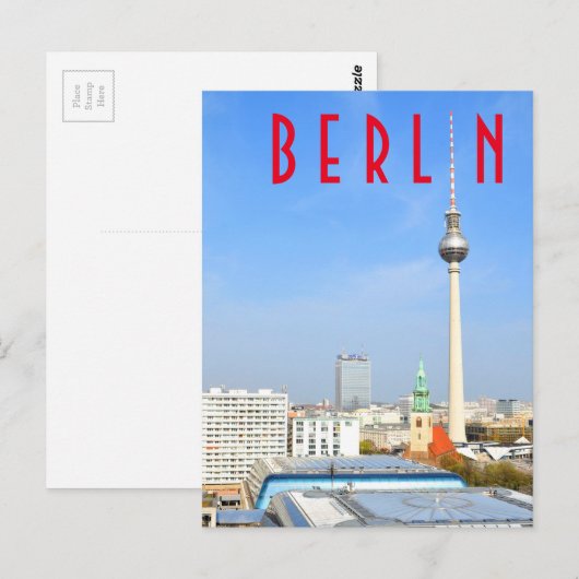 Uitzicht van de televisietoren in Berlijn, Duitsla Briefkaart (Voorkant / Achterkant)