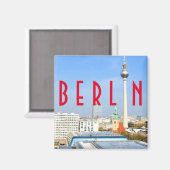 Uitzicht van de televisietoren in Berlijn, Duitsla Magneet (Voorkant / Achterkant)