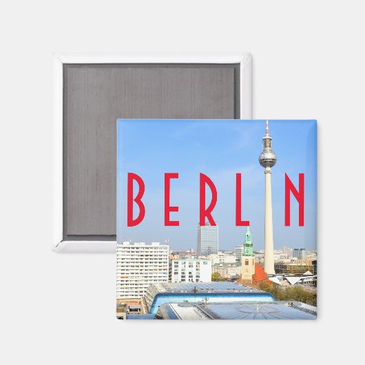Uitzicht van de televisietoren in Berlijn, Duitsla Magneet (Voorkant / Achterkant)