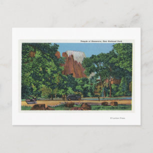 Uitzicht van de tempel van Sinawava Briefkaart