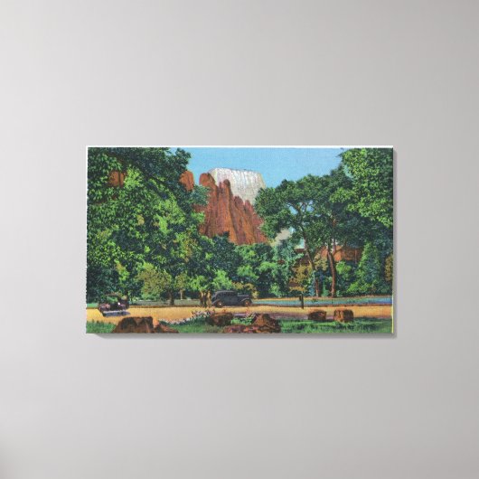 Uitzicht van de tempel van Sinawava Canvas Afdruk (Voorkant)