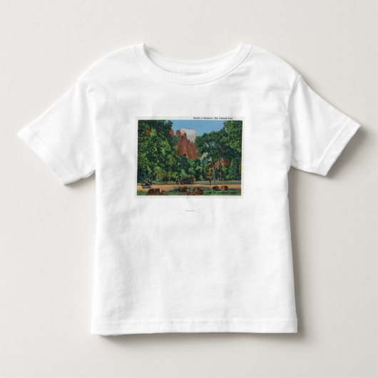 Uitzicht van de tempel van Sinawava Kinder Shirts (Voorkant)