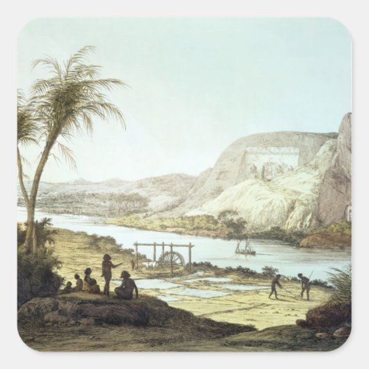 Uitzicht van de tempels vierkante sticker (Voorkant)