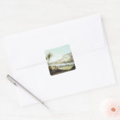 Uitzicht van de tempels vierkante sticker (Envelop)