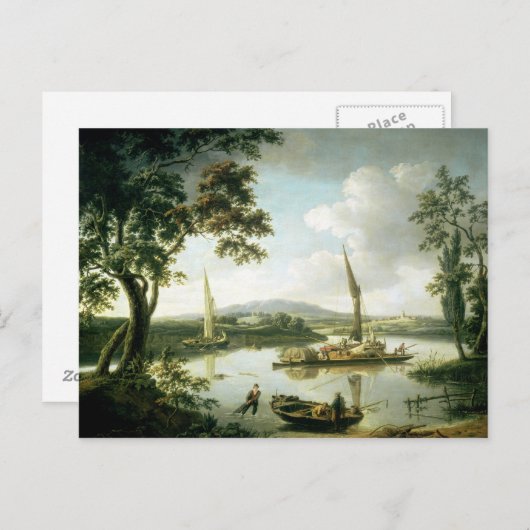 Uitzicht van de Theems van Keen Edge Ferry Briefkaart (Voorkant / Achterkant)