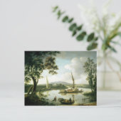 Uitzicht van de Theems van Keen Edge Ferry Briefkaart (Staand voorkant)