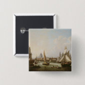 Uitzicht van de Theems Vierkante Button 5,1 Cm (Voorkant /achterkant)