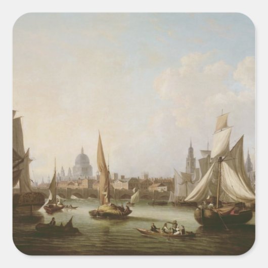 Uitzicht van de Theems Vierkante Sticker (Voorkant)