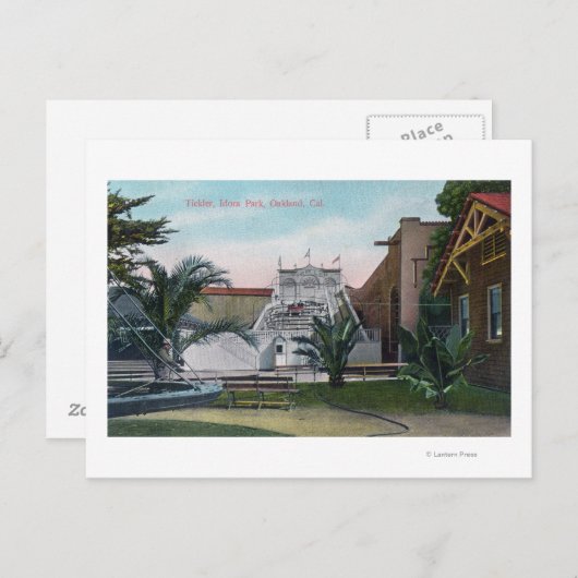 Uitzicht van de Tickler Ride in Idora Park Briefkaart (Voorkant / Achterkant)