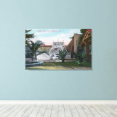 Uitzicht van de Tickler Ride in Idora Park Canvas Afdruk (Insitu (Houten vloer))