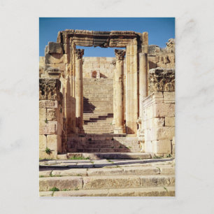 Uitzicht van de toegang tot het Christelijk Briefkaart