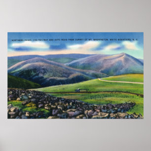 Uitzicht van de Top van Cog Rail, Noordelijke Piek Poster