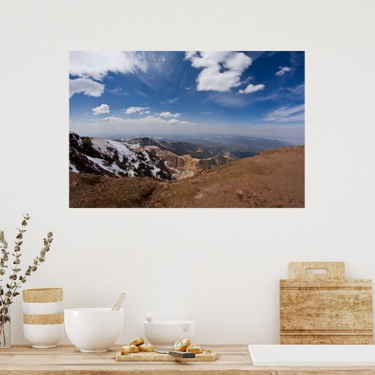 Uitzicht van de top van de piek van de pikes poster (Keuken)