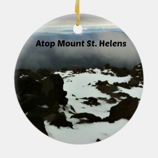 Uitzicht van de top van Mt. St. Helens Keramisch Ornament (Achterkant)