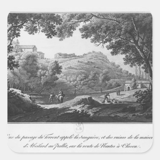 Uitzicht van de torrent, La Sanguese genoemd Vierkante Sticker (Voorkant)