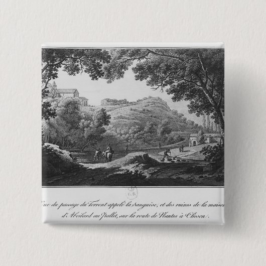 Uitzicht van de torrent, La Sanguese Vierkante Button 5,1 Cm (Voorkant)