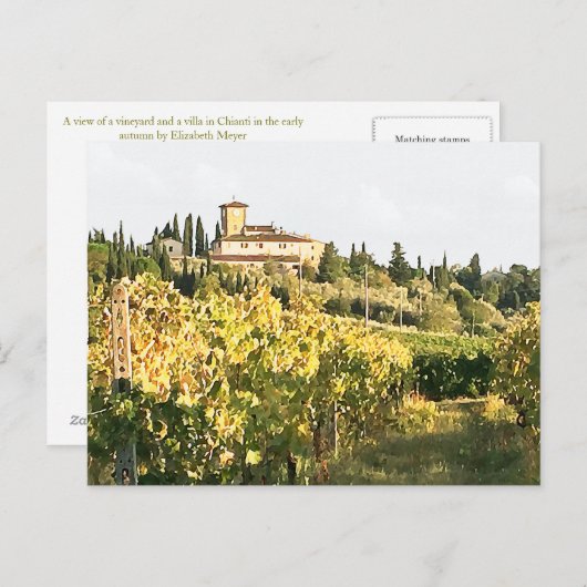 Uitzicht van de Toscane Chianti Vineyard Villa Briefkaart (Voorkant / Achterkant)