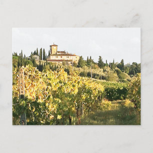 Uitzicht van de Toscane Chianti Vineyard Villa Briefkaart
