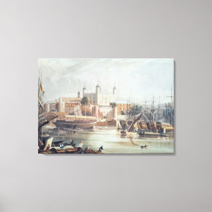 Uitzicht van de Tower of London Canvas Afdruk