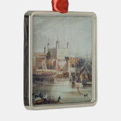 Uitzicht van de Tower of London Metalen Ornament (Rechts)